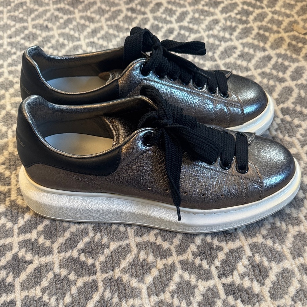 Metallic Sneakers with Black Laces
